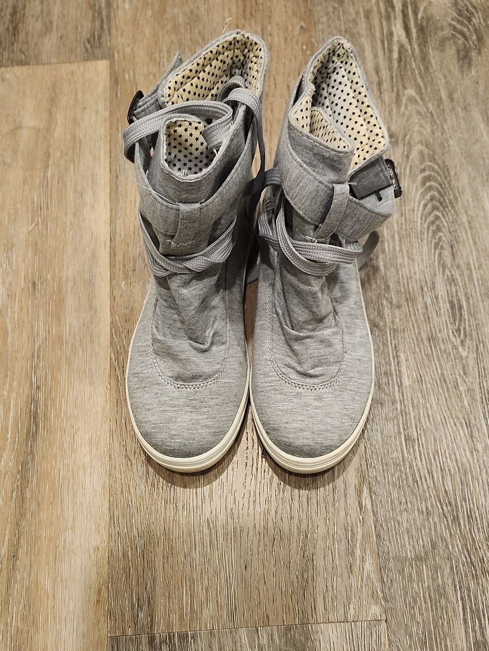 Gray Women’s High-Top Canvas Sneakers